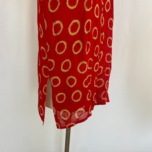 Dino Valiano Vintage 80's Womens Button Down Tunic Red Geometric Dots Size 36 Sm - Picture 8 of 8